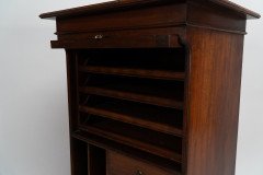 Liberty & Co Moorish walnut music cabinet with bottle neck glass up & over door - Thumbnail 12