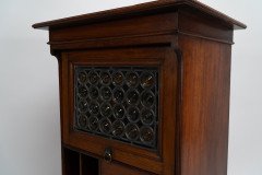 Liberty & Co Moorish walnut music cabinet with bottle neck glass up & over door - Thumbnail 13