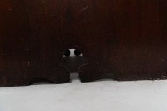 Liberty & Co Moorish walnut music cabinet with bottle neck glass up & over door - Thumbnail 19