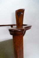 M. H. Baillie Scott. Arts & Crafts Walnut Armchair with stylised floral carving - Thumbnail 3
