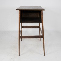 A Simple Arts & Crafts Oak Oblong Side or Bedside Table with a Moulded Edge to the Top - Thumbnail 3
