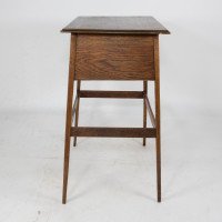 A Simple Arts & Crafts Oak Oblong Side or Bedside Table with a Moulded Edge to the Top - Thumbnail 5