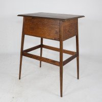 A Simple Arts & Crafts Oak Oblong Side or Bedside Table with a Moulded Edge to the Top - Thumbnail 6
