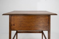 A Simple Arts & Crafts Oak Oblong Side or Bedside Table with a Moulded Edge to the Top - Thumbnail 8