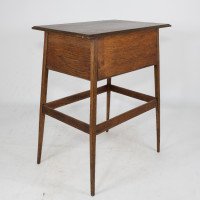 A Simple Arts & Crafts Oak Oblong Side or Bedside Table with a Moulded Edge to the Top - Thumbnail 7