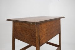A Simple Arts & Crafts Oak Oblong Side or Bedside Table with a Moulded Edge to the Top - Thumbnail 9