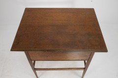 A Simple Arts & Crafts Oak Oblong Side or Bedside Table with a Moulded Edge to the Top - Thumbnail 11