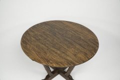 Rupert Griffiths. A late Arts & Crafts Oak circular coffee table with deep sculptured chamfered details - Thumbnail 5