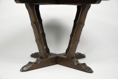 Rupert Griffiths. A late Arts & Crafts Oak circular coffee table with deep sculptured chamfered details - Thumbnail 8