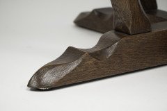 Rupert Griffiths. A late Arts & Crafts Oak circular coffee table with deep sculptured chamfered details - Thumbnail 9