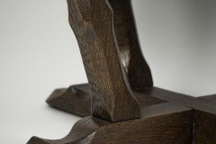 Rupert Griffiths. A late Arts & Crafts Oak circular coffee table with deep sculptured chamfered details - Thumbnail 10