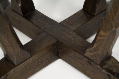 Rupert Griffiths. A late Arts & Crafts Oak circular coffee table with deep sculptured chamfered details - Thumbnail 12