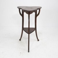 A Pair of Art Nouveau Beech Stained Side Tables with Clover Leaf Style Tops - Thumbnail 3