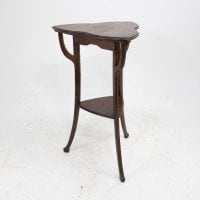 A Pair of Art Nouveau Beech Stained Side Tables with Clover Leaf Style Tops - Thumbnail 5