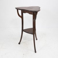 A Pair of Art Nouveau Beech Stained Side Tables with Clover Leaf Style Tops - Thumbnail 5