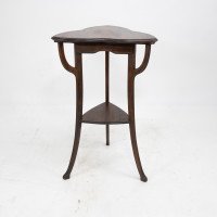 A Pair of Art Nouveau Beech Stained Side Tables with Clover Leaf Style Tops - Thumbnail 6