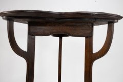 A Pair of Art Nouveau Beech Stained Side Tables with Clover Leaf Style Tops - Thumbnail 14