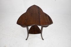 A Pair of Art Nouveau Beech Stained Side Tables with Clover Leaf Style Tops - Thumbnail 10