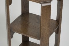 Heals of London, attributed. A Late Arts & Crafts Oak Three-tier Book Table or Wotnot - Thumbnail 11