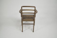Heal's of London Attributed, a Walnut Desk Chair or Armchair with a Rounded Top & Ladder Back - Thumbnail 14