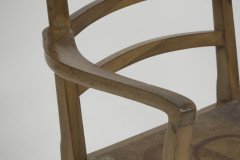Heal's of London Attributed, a Walnut Desk Chair or Armchair with a Rounded Top & Ladder Back - Thumbnail 6