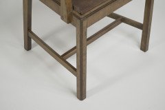 Heal's of London Attributed, a Walnut Desk Chair or Armchair with a Rounded Top & Ladder Back - Thumbnail 11
