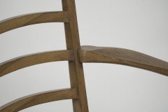 Heal's of London Attributed, a Walnut Desk Chair or Armchair with a Rounded Top & Ladder Back - Thumbnail 7