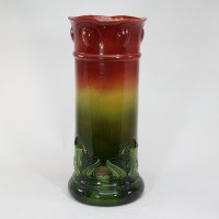 Bretby. An Arts & Crafts Red & Green Umbrella & Walking Stick Stand - Thumbnail 2