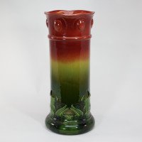 Bretby. An Arts & Crafts Red & Green Umbrella & Walking Stick Stand - Thumbnail 3