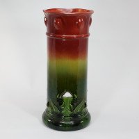 Bretby. Arts & Crafts Red & Green Umbrella & Walking Stick Stand - Thumbnail 4