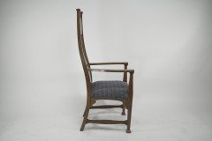 Norman & Stacey Attributed, Arts & Crafts Walnut High Armchair - Thumbnail 3