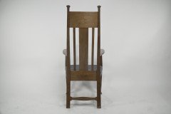 Norman & Stacey Attributed, Arts & Crafts Walnut High Armchair - Thumbnail 16