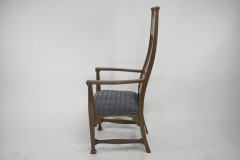 Norman & Stacey Attributed, Arts & Crafts Walnut High Armchair - Thumbnail 4