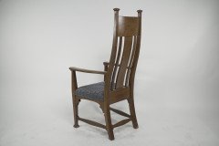 Norman & Stacey Attributed, Arts & Crafts Walnut High Armchair - Thumbnail 15