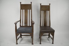 Norman & Stacey Attributed, Arts & Crafts Walnut High Armchair - Thumbnail 18