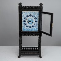 Lewis Foreman Day for Howell James & Co., Aesthetic Movement Mantel Clock with Hand Painted Floral Decoration - Thumbnail 2
