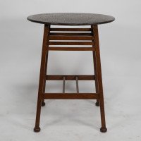 Shapland & Petter. An Arts & Crafts Oak Side Table with a Hammered Copper Top - Thumbnail 2