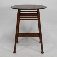 Shapland & Petter. An Arts & Crafts Oak Side Table with a Hammered Copper Top - Thumbnail 3