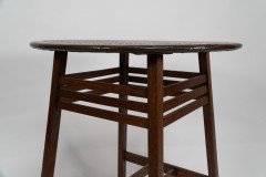 Shapland & Petter. An Arts & Crafts Oak Side Table with a Hammered Copper Top - Thumbnail 8