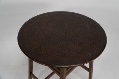 Shapland & Petter. An Arts & Crafts Oak Side Table with a Hammered Copper Top - Thumbnail 5