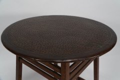 Shapland & Petter. An Arts & Crafts Oak Side Table with a Hammered Copper Top - Thumbnail 6