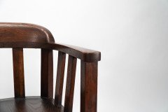 Shapland & Petter, Arts & Crafts Oak Tub Chair (12 in stock) - Thumbnail 7
