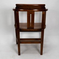 Shapland & Petter. A Set of Eight Arts & Crafts Oak Armchairs with Shaped Headrest & Seats - Thumbnail 5