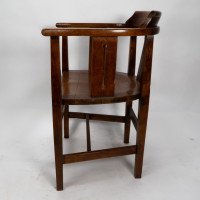 Shapland & Petter. A Set of Eight Arts & Crafts Oak Armchairs with Shaped Headrest & Seats - Thumbnail 7