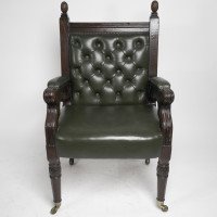 George Edmund Street. A Gothic Revival oak armchair designed for the Judges for The Royal Courts of Justice - Thumbnail 1