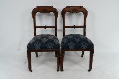 A Set of Four Aesthetic Movement Oak Dining Chairs with Carved Decoration - Thumbnail 2