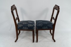 A Set of Four Aesthetic Movement Oak Dining Chairs with Carved Decoration - Thumbnail 3