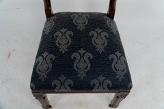 A Set of Four Aesthetic Movement Oak Dining Chairs with Carved Decoration - Thumbnail 7