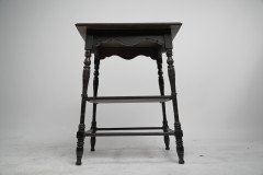 Aesthetic Movement Rosewood Two-Tier Side Table Inlaid with Floral Decoration - Thumbnail 5