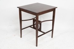 Aesthetic Movement Side Table with Sunflower & Curved & Straight Side Stretchers - Thumbnail 2